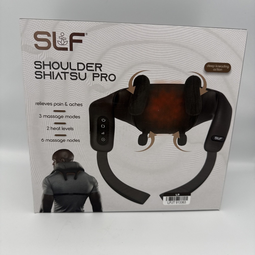FitRx Shiatsu Pro Cordless Heated Massager, 6 Heads, Neck Back‎ Shoulder, Black